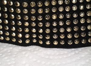 Hot Topic Black Choker Rose Gold Copper Rhinestone flat studs NEW NWT Goth